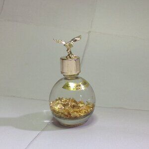 Black Hills Gold 24K Floating Suspended Gold Leaf w Eagle Top Glass Bottle